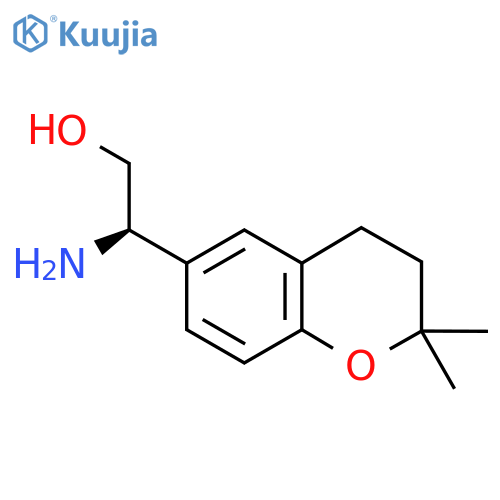 (2R)-2-amino-2-(2,2-dimethyl-3,4-dihydro-2H-1-benzopyran-6-yl)ethan-1-ol structure
