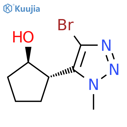 rac-(1R,2S)-2-(4-bromo-1-methyl-1H-1,2,3-triazol-5-yl)cyclopentan-1-ol structure