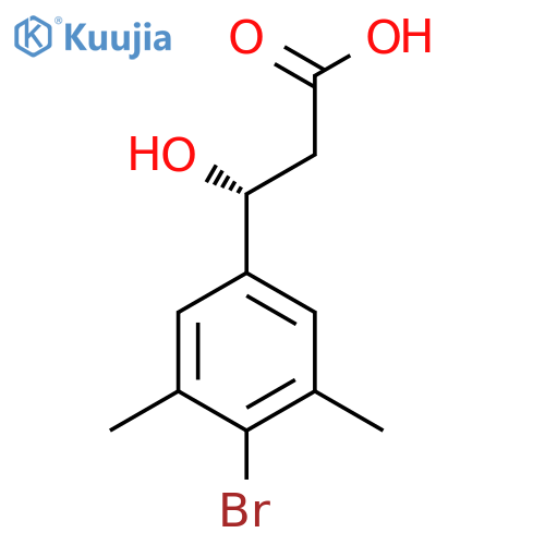(3R)-3-(4-bromo-3,5-dimethylphenyl)-3-hydroxypropanoic acid structure