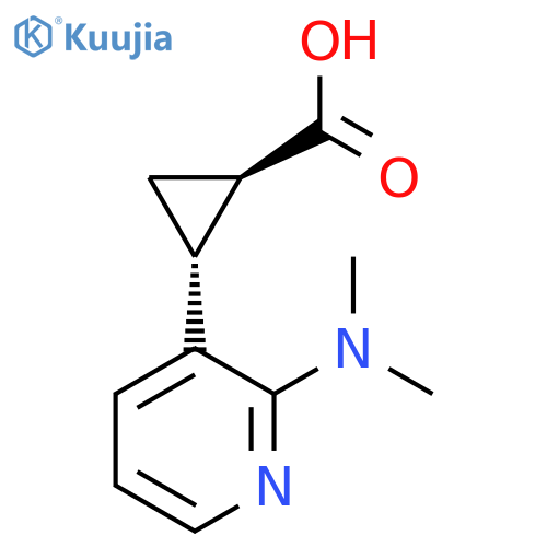rac-(1R,2R)-2-2-(dimethylamino)pyridin-3-ylcyclopropane-1-carboxylic acid structure