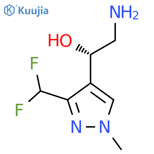 (1S)-2-amino-1-3-(difluoromethyl)-1-methyl-1H-pyrazol-4-ylethan-1-ol structure