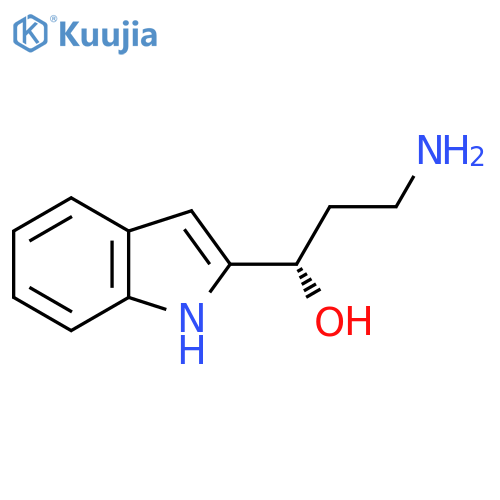 (1S)-3-amino-1-(1H-indol-2-yl)propan-1-ol structure