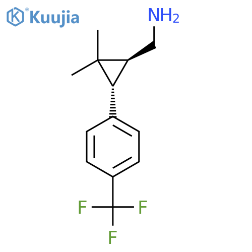 rac-(1R,3R)-2,2-dimethyl-3-4-(trifluoromethyl)phenylcyclopropylmethanamine structure