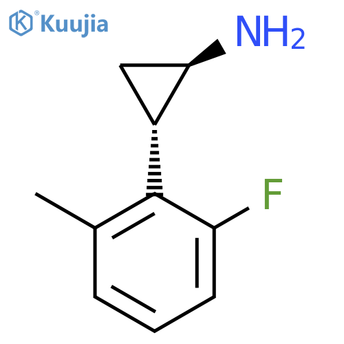 rac-(1R,2S)-2-(2-fluoro-6-methylphenyl)cyclopropan-1-amine structure