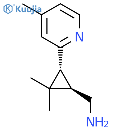 rac-(1R,3R)-2,2-dimethyl-3-(4-methylpyridin-2-yl)cyclopropylmethanamine structure