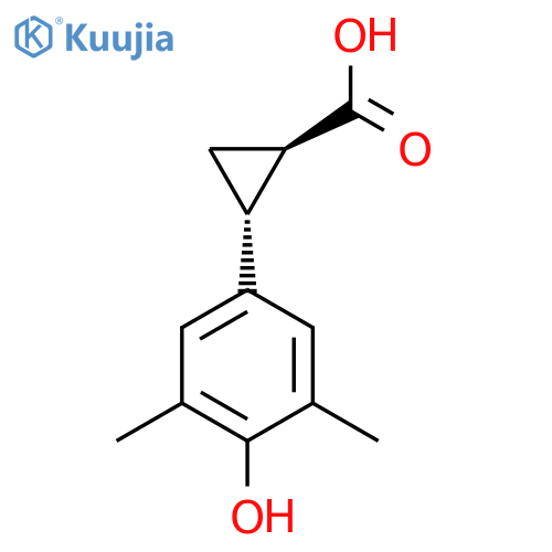 rac-(1R,2R)-2-(4-hydroxy-3,5-dimethylphenyl)cyclopropane-1-carboxylic acid structure