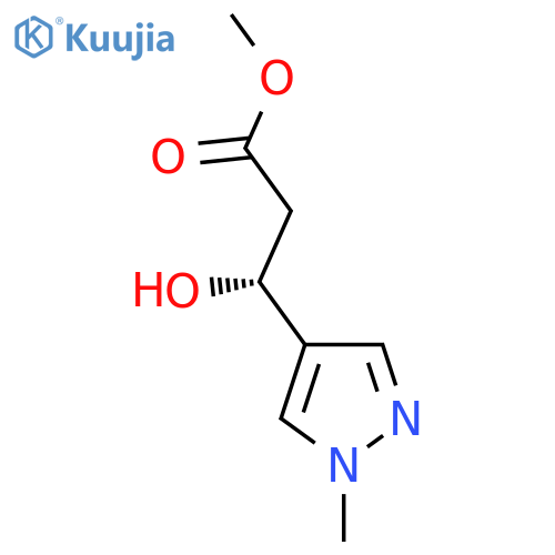 methyl (3R)-3-hydroxy-3-(1-methyl-1H-pyrazol-4-yl)propanoate structure