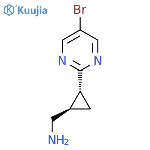 rac-(1R,2R)-2-(5-bromopyrimidin-2-yl)cyclopropylmethanamine structure