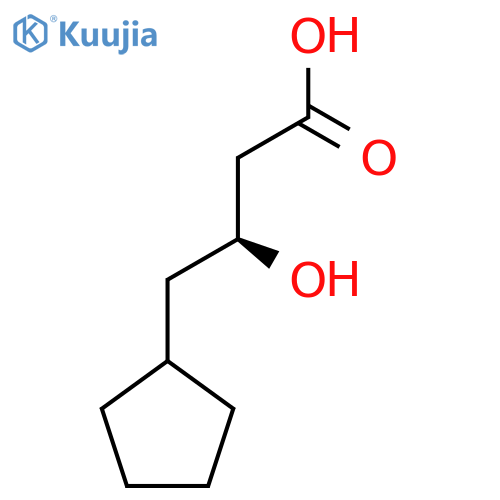 (3S)-4-cyclopentyl-3-hydroxybutanoic acid structure
