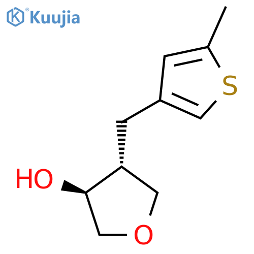 rac-(3R,4S)-4-(5-methylthiophen-3-yl)methyloxolan-3-ol structure