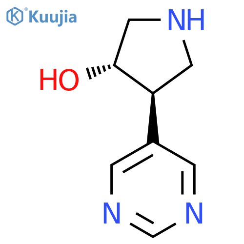 rac-(3R,4S)-4-(pyrimidin-5-yl)pyrrolidin-3-ol structure