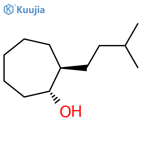 rac-(1R,2S)-2-(3-methylbutyl)cycloheptan-1-ol structure