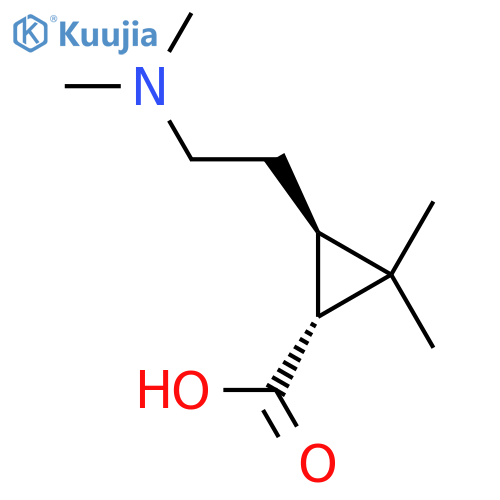 rac-(1R,3R)-3-2-(dimethylamino)ethyl-2,2-dimethylcyclopropane-1-carboxylic acid structure