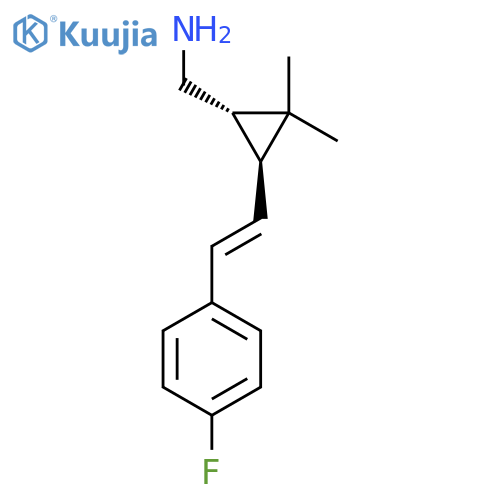 rac-(1R,3R)-3-2-(4-fluorophenyl)ethenyl-2,2-dimethylcyclopropylmethanamine structure