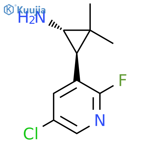 rac-(1R,3R)-3-(5-chloro-2-fluoropyridin-3-yl)-2,2-dimethylcyclopropan-1-amine structure