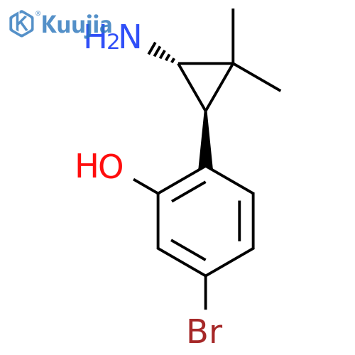 rac-2-(1R,3R)-3-amino-2,2-dimethylcyclopropyl-5-bromophenol structure
