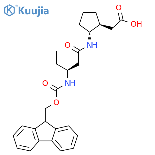 2-(1RS,2SR)-2-(3S)-3-({(9H-fluoren-9-yl)methoxycarbonyl}amino)pentanamidocyclopentylacetic acid structure