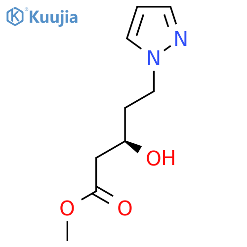 methyl (3R)-3-hydroxy-5-(1H-pyrazol-1-yl)pentanoate structure