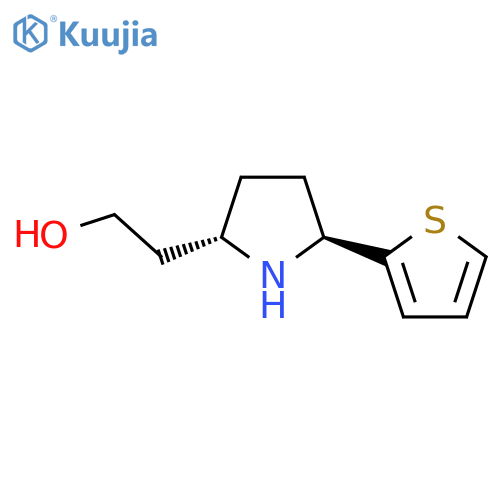 2-5-(thiophen-2-yl)pyrrolidin-2-ylethan-1-ol structure