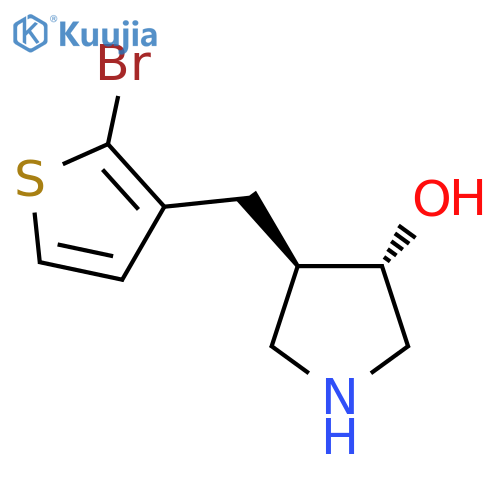 rac-(3R,4S)-4-(2-bromothiophen-3-yl)methylpyrrolidin-3-ol structure