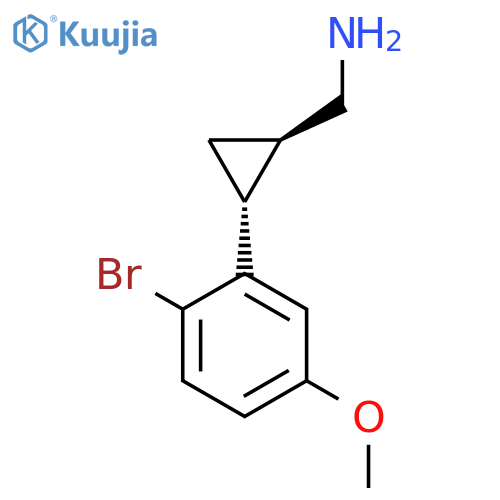 rac-(1R,2R)-2-(2-bromo-5-methoxyphenyl)cyclopropylmethanamine structure