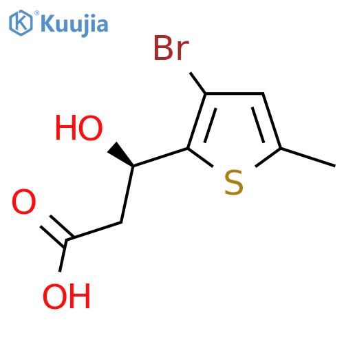 (3R)-3-(3-bromo-5-methylthiophen-2-yl)-3-hydroxypropanoic acid structure