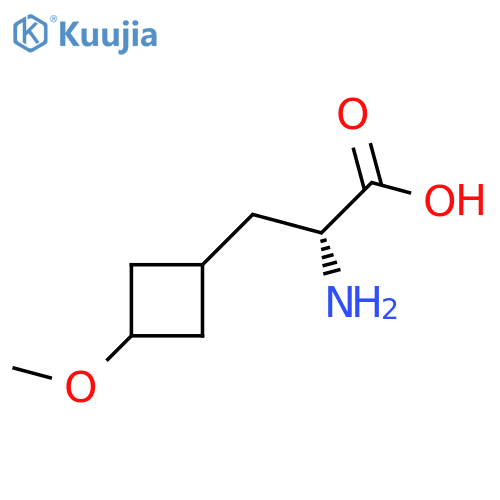 (2R)-2-amino-3-(1rs,3sr)-3-methoxycyclobutylpropanoic acid structure