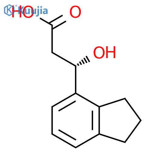 (3S)-3-(2,3-dihydro-1H-inden-4-yl)-3-hydroxypropanoic acid structure