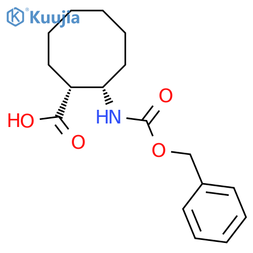 rac-(1R,2S)-2-{(benzyloxy)carbonylamino}cyclooctane-1-carboxylic acid structure