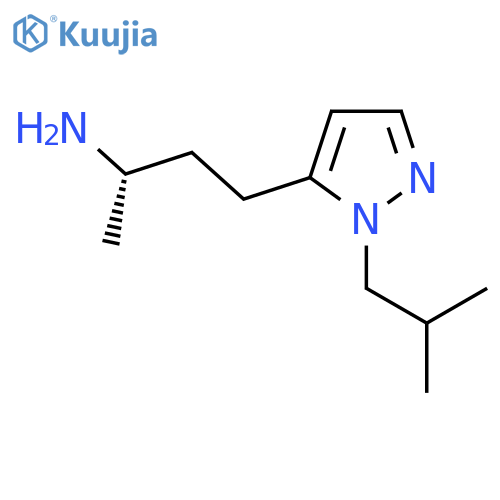 (2S)-4-1-(2-methylpropyl)-1H-pyrazol-5-ylbutan-2-amine structure