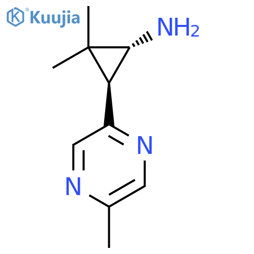 rac-(1R,3S)-2,2-dimethyl-3-(5-methylpyrazin-2-yl)cyclopropan-1-amine structure