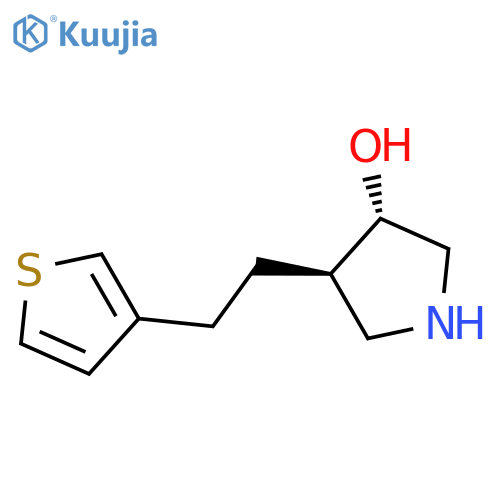 rac-(3R,4S)-4-2-(thiophen-3-yl)ethylpyrrolidin-3-ol structure