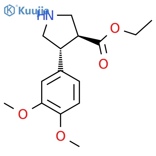 rac-ethyl (3R,4S)-4-(3,4-dimethoxyphenyl)pyrrolidine-3-carboxylate structure