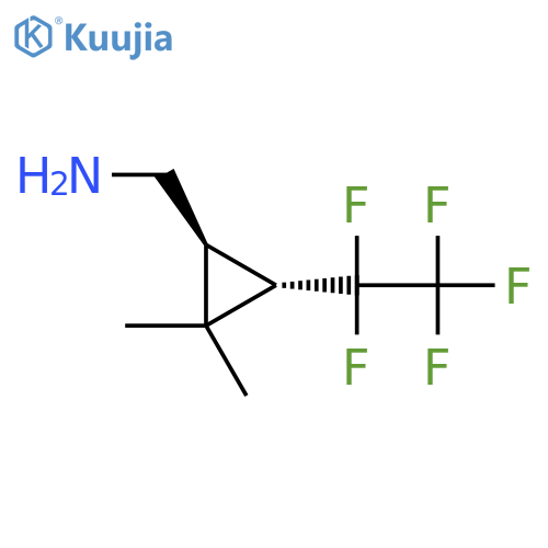 rac-(1R,3R)-2,2-dimethyl-3-(pentafluoroethyl)cyclopropylmethanamine structure