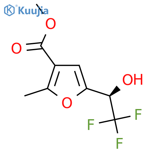 methyl 2-methyl-5-(1R)-2,2,2-trifluoro-1-hydroxyethylfuran-3-carboxylate structure