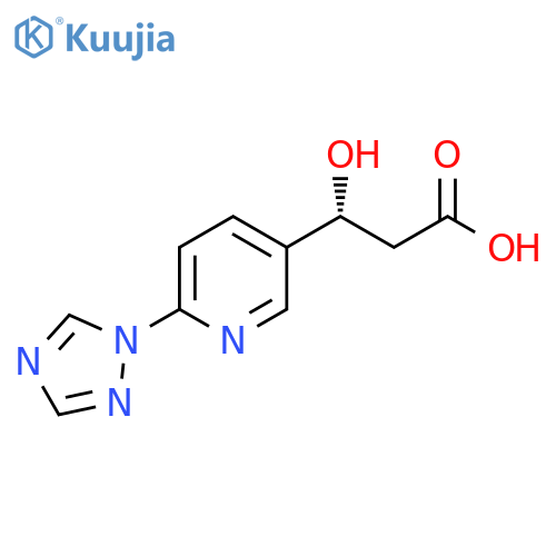 (3R)-3-hydroxy-3-6-(1H-1,2,4-triazol-1-yl)pyridin-3-ylpropanoic acid structure