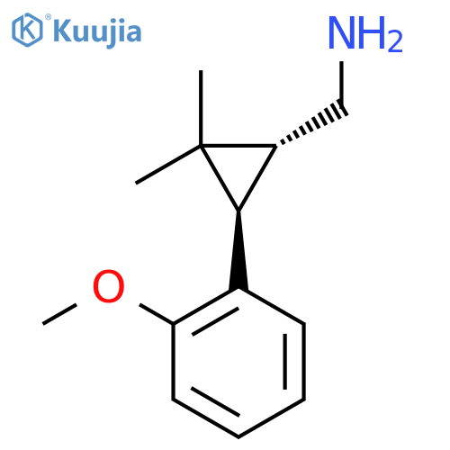 rac-(1R,3R)-3-(2-methoxyphenyl)-2,2-dimethylcyclopropylmethanamine structure