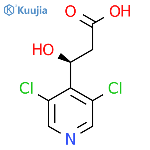 (3S)-3-(3,5-dichloropyridin-4-yl)-3-hydroxypropanoic acid structure