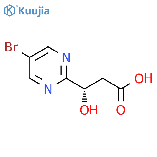 (3S)-3-(5-bromopyrimidin-2-yl)-3-hydroxypropanoic acid structure
