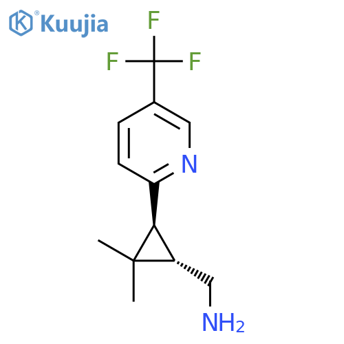 rac-(1R,3R)-2,2-dimethyl-3-5-(trifluoromethyl)pyridin-2-ylcyclopropylmethanamine structure
