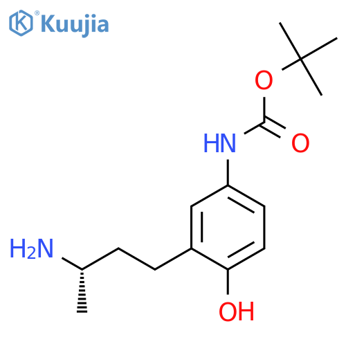 tert-butyl N-{3-(3S)-3-aminobutyl-4-hydroxyphenyl}carbamate structure