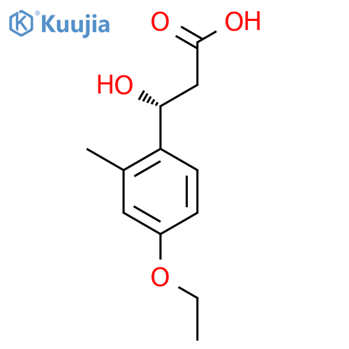 (3R)-3-(4-ethoxy-2-methylphenyl)-3-hydroxypropanoic acid structure