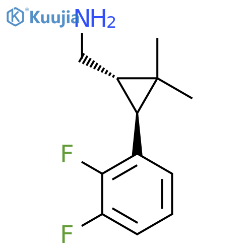 rac-(1R,3R)-3-(2,3-difluorophenyl)-2,2-dimethylcyclopropylmethanamine structure