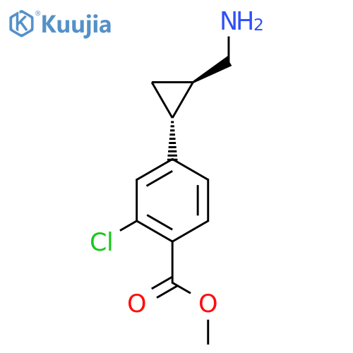 rac-methyl 4-(1R,2R)-2-(aminomethyl)cyclopropyl-2-chlorobenzoate structure
