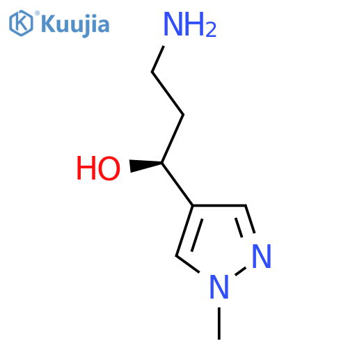 (1S)-3-amino-1-(1-methyl-1H-pyrazol-4-yl)propan-1-ol structure