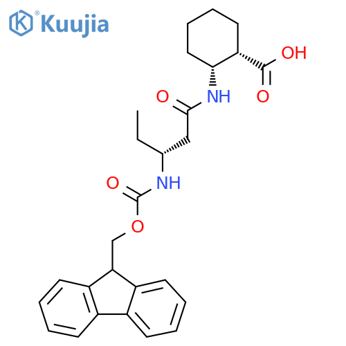 (1RS,2SR)-2-(3R)-3-({(9H-fluoren-9-yl)methoxycarbonyl}amino)pentanamidocyclohexane-1-carboxylic acid structure