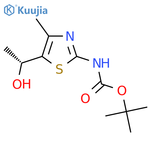tert-butyl N-{5-(1R)-1-hydroxyethyl-4-methyl-1,3-thiazol-2-yl}carbamate structure