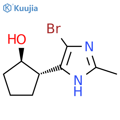 rac-(1R,2S)-2-(4-bromo-2-methyl-1H-imidazol-5-yl)cyclopentan-1-ol structure