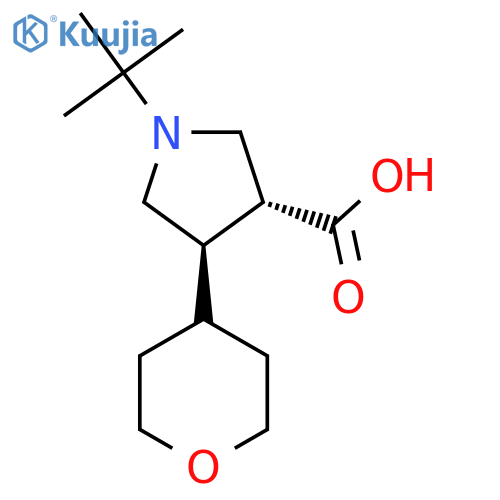 1-tert-butyl-4-(oxan-4-yl)pyrrolidine-3-carboxylic acid structure