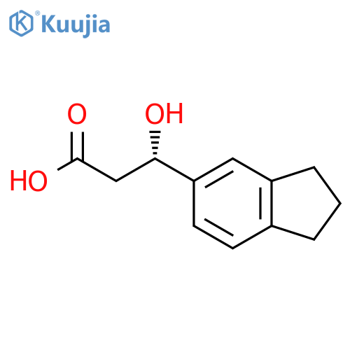 (3S)-3-(2,3-dihydro-1H-inden-5-yl)-3-hydroxypropanoic acid structure